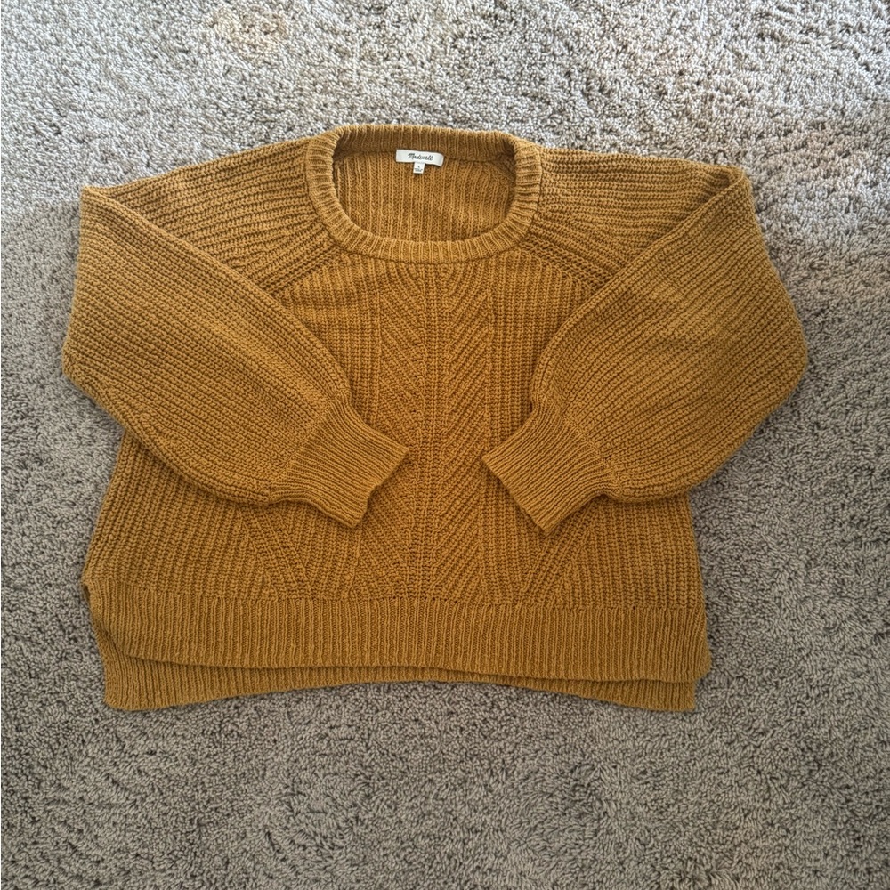 Madewell Mustard Knit Crew Neck Sweater Large